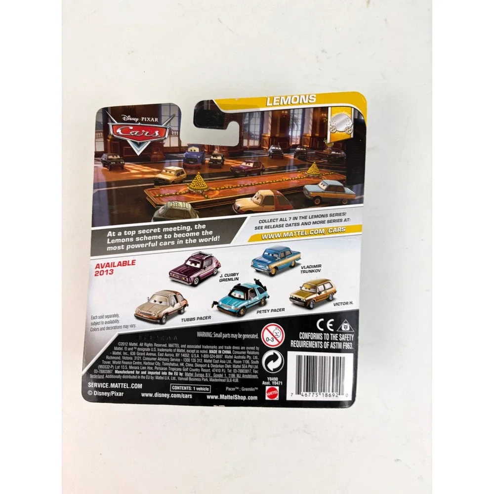 Disney Pixar Cars Tubbs Pacer Lemons Mattel Diecast New Sealed
